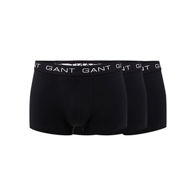 Pack of three black cotton stretch hipster trunks